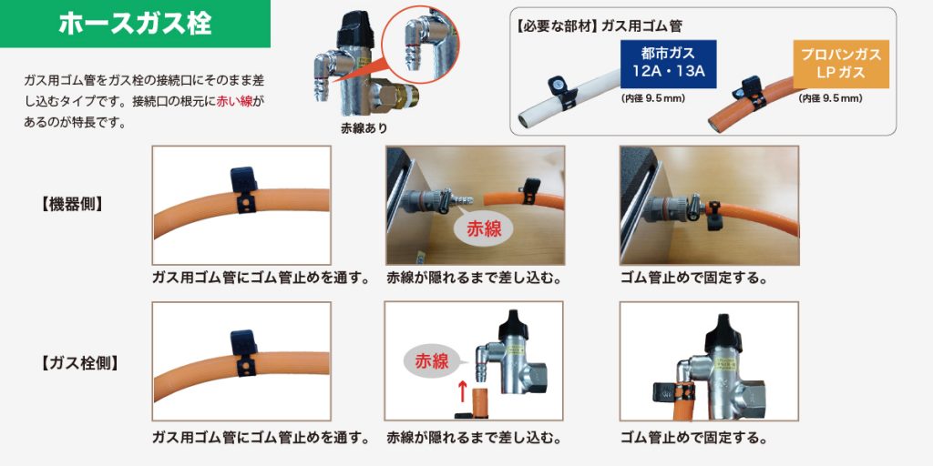 88％以上節約 ゴム管ガスホース 都市ガス用 80cm ホースバンド付き ガスソフトコード 内径9.5mm