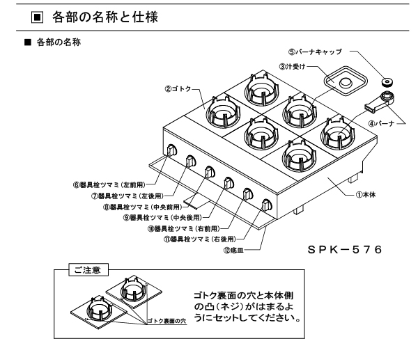 87％以上節約 業務用厨房 機器用品INBIS業務用 新品 ガスコンロ ビビンバガッツ4 4連 SPK-574 LP 幅440×奥行600×高さ206  mm 送料別