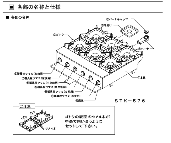 ビビンパガッツ4(4連)SPK-574 LPガス - 1